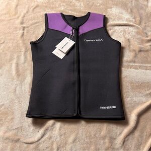 LEMORECN Black 3mm Wetsuit Sleeveless Rash Guard Surfing Vest Top - Size 8
